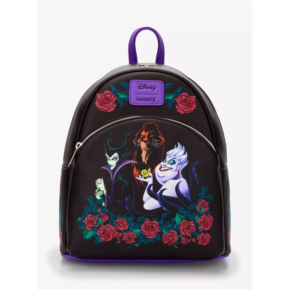Loungefly Disney Villains Trio Roses Mini Backpack - Picture 2 of 5